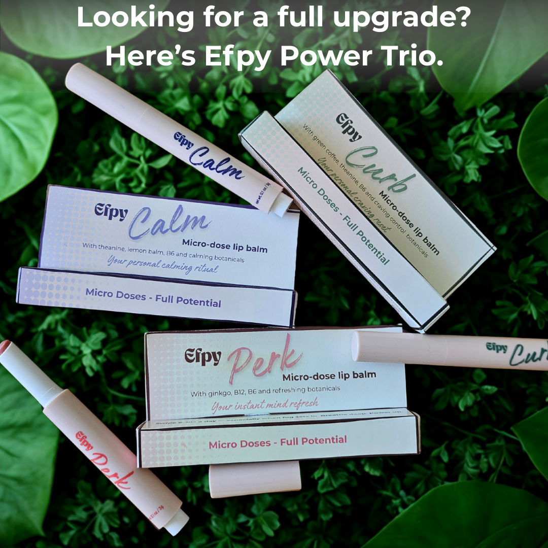 Efpy micro-dose lip balm - Calm, Curb and Perk